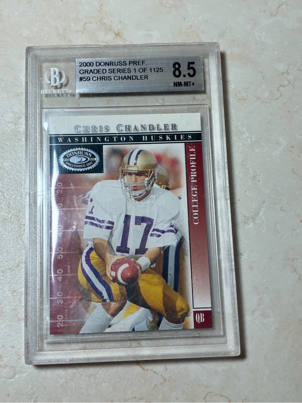2000 Donruss Chris Chandler Graded Football Card - Beckett 8.5